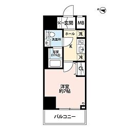 プレール・ドゥーク梅島 1Kの間取図画像