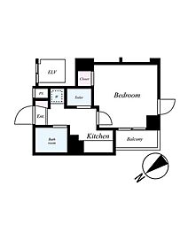 スカイコート目白台 1Kの間取図画像
