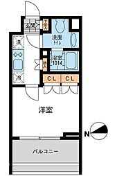 CASSIA押上 1Kの間取図画像