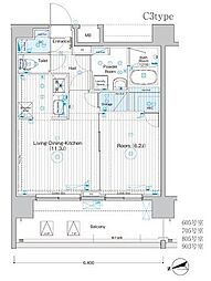 フュージョナル東墨田 1LDKの間取図画像