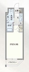グランパセオ門前仲町2 1Kの間取図画像
