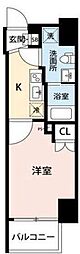 プレセダンヒルズ北千住 1Kの間取図画像