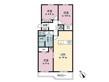 3LDK 間取り