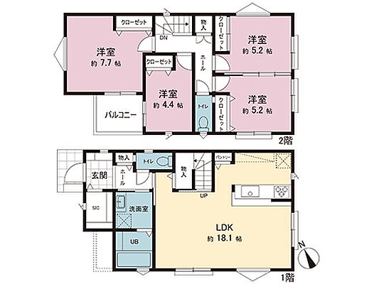 間取り 横浜市旭区上川井町 中古戸建　F号棟
