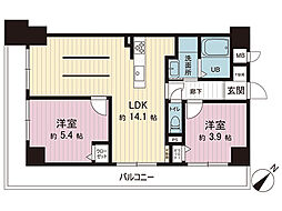 ユーカリハイツ横須賀中央 2LDKの間取図画像