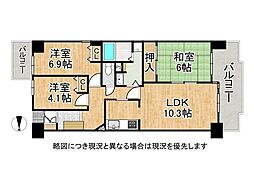 伊丹パーク・ホームズ1号棟 3LDKの間取図画像