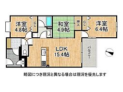 パレ塚口北宮の杜　中古マンション 3LDKの間取り