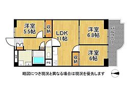 御幣島グリーンマンション 3LDKの間取図画像
