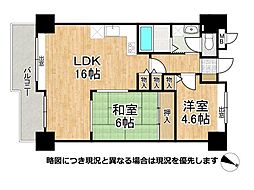 リバーサイドヴィラ姫島2 2LDKの間取図画像