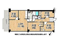 ネオコーポ武庫川 4LDKの間取図画像