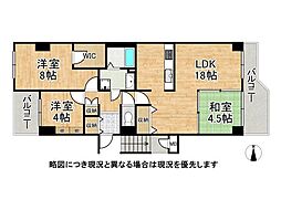 ベルヴェデールイトーピア武庫川マンション 3LDKの間取図画像
