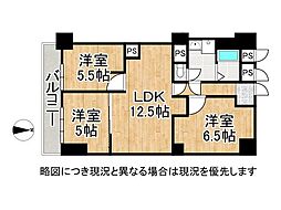 ルネ武庫川 2SLDKの間取図画像