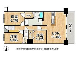さきタワー・サンクタス尼崎駅前 3LDKの間取図画像