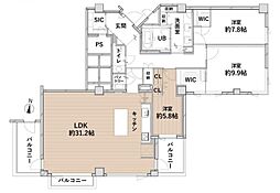 赤坂パークマンション 3LDKの間取り