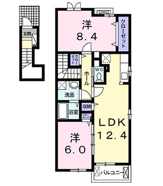東京都八王子市元八王子町3丁目(賃貸アパート2LDK・2階・64.49㎡)の写真 その2