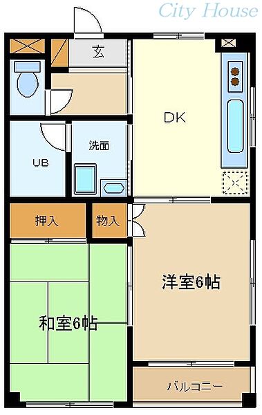 松田ハイツ 303｜東京都町田市中町1丁目(賃貸マンション2DK・3階・40.70㎡)の写真 その2