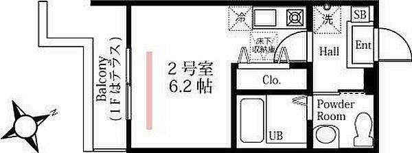 ハーミットクラブハウス戸塚吉田町 102｜神奈川県横浜市戸塚区吉田町(賃貸アパート1R・1階・18.51㎡)の写真 その2