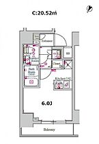 スカイコートパレス西横浜  ｜ 神奈川県横浜市西区浜松町（賃貸マンション1R・3階・20.52㎡） その2