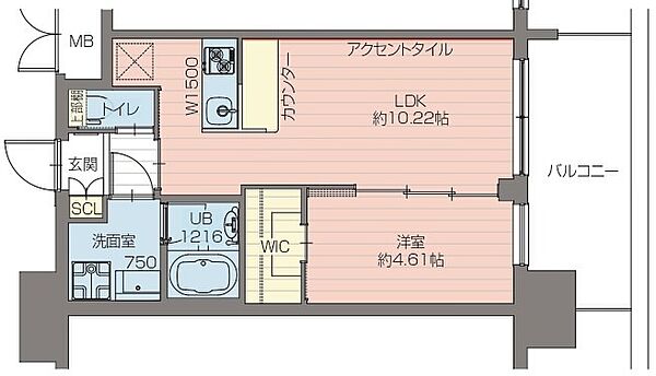 プレジオ阿波座2-8F 0403｜大阪府大阪市西区川口3丁目(賃貸マンション1LDK・4階・35.42㎡)の写真 その2