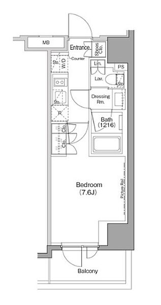 ザ・パークハビオ木場 1512｜東京都江東区木場６丁目(賃貸マンション1K・15階・25.18㎡)の写真 その2