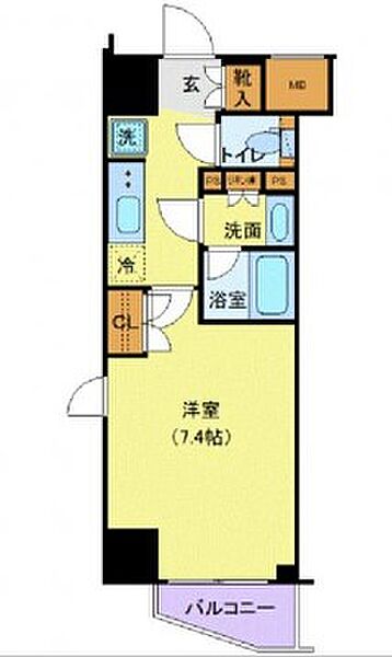 ジェノヴィア新宿早稲田グリーンヴェール 1203｜東京都新宿区若松町(賃貸マンション1K・12階・25.59㎡)の写真 その2