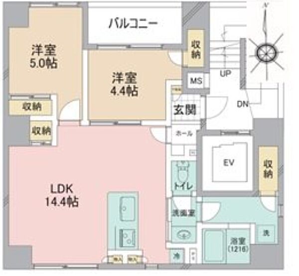 アイフラット浅草 501｜東京都台東区寿１丁目(賃貸マンション2LDK・5階・57.34㎡)の写真 その2