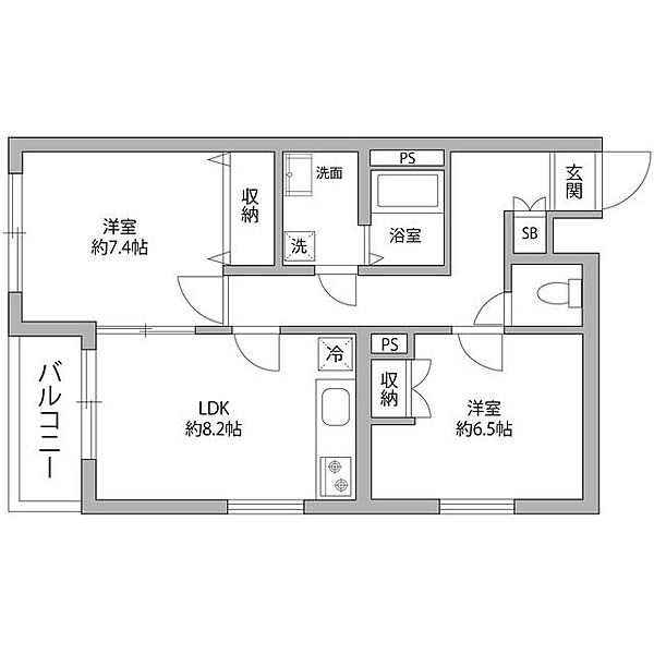 クレドール富久 105｜東京都新宿区富久町(賃貸マンション2LDK・1階・53.16㎡)の写真 その2