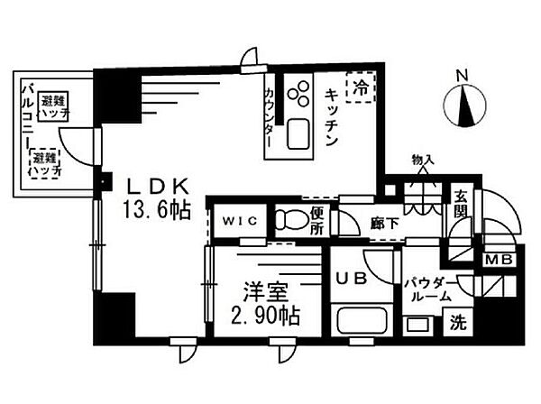 ＮＴＰＲレジデンス上野稲荷町 601｜東京都台東区松が谷１丁目(賃貸マンション1LDK・6階・40.40㎡)の写真 その2