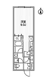 リーガランド神楽坂（LEGALAND神楽坂） 2階ワンルームの間取り