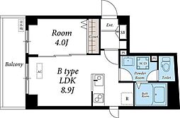 リブリ・ヒルサイド銀杏坂 3階1LDKの間取り