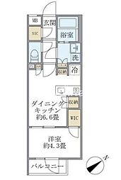 コンポジット早稲田鶴巻町 3階1DKの間取り