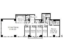 レジディア市谷砂土原S 2階5LDKの間取り