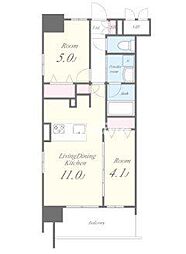 ROOTs Shinjuku Wakamatsucho 2階2LDKの間取り