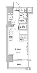 ザ・パークハビオ文京江戸川橋 6階ワンルームの間取り