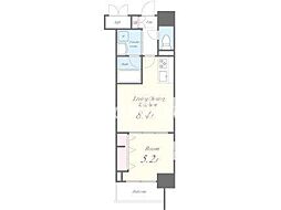 ROOTs Shinjuku Wakamatsucho 13階1LDKの間取り