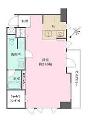 グレンパーク神楽坂 3階ワンルームの間取り