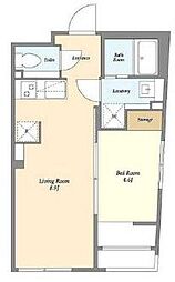 ミリアレジデンス早稲田山吹町 5階1LDKの間取り