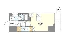 アイフラット若松河田（AIFLAT若松河田） 8階ワンルームの間取り