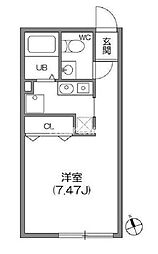 ZESTY神楽坂 ワンルームの間取図画像