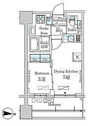 パークアクシス神楽坂・早稲田通り 1DKの間取図画像