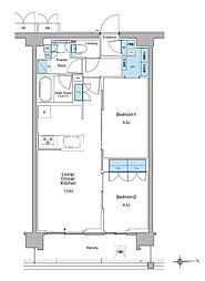 新宿区高田馬場3丁目マンション 2LDKの間取図画像