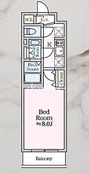 新宿区下落合3丁目マンション 1Kの間取図画像