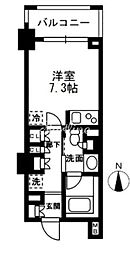 レジディア中落合-B ワンルームの間取図画像