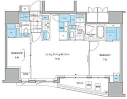 ルフォンプログレ北新宿 2LDKの間取図画像
