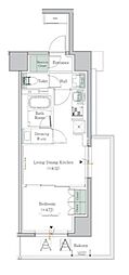 ワンルーフレジデンス中野 1LDKの間取図画像