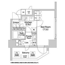 コンフォリア神楽坂DEUX 1Kの間取図画像