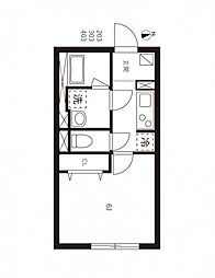 HarmonyFlats神楽坂 1Kの間取図画像