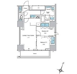 ルフォンプログレ渋谷ヒルトップ 2LDKの間取図画像