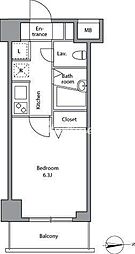 レジディア上落合 1Kの間取図画像