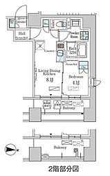 パークアクシス神楽坂・早稲田通り 1LDKの間取図画像